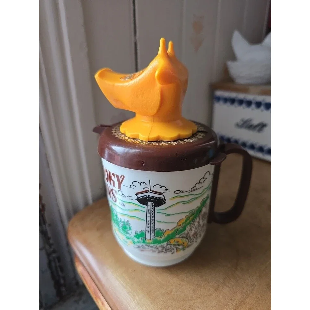Vintage Cow Great Smoky Mountains Plastic Mug Farmhouse To Go Cup Milk Creamer